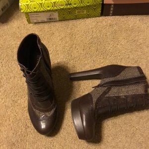 Brown heeled boots